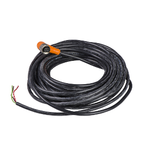 TES Electric 1/2" Cordset; Female Right Angle; 3-Pin; 3-Wire; 10m PVC Cable